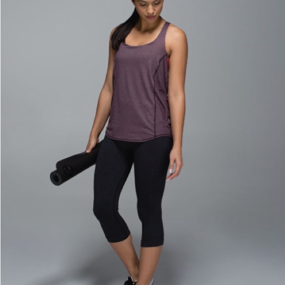 Lululemon Wild Tank Heathered Black Cherry/ Electric Coral size 2